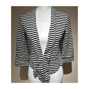 White House Black Market Black‎ and White Stripped Jacket Size XS